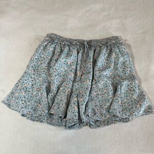 Paper Crane Floral Blue Skorts